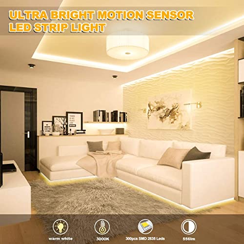 RGH LIGHTING Motion Sensor Led Strip Lights 5 Meters, 3000K Warm White Led Light Strip - Image 2