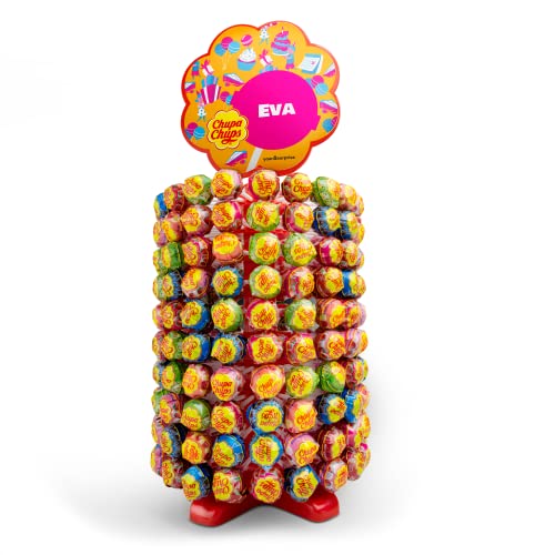 Personalised Chupa Chups Photo Tower - Personalised Chupa Chups Lollipop Tower with the Photo of Your Choice, 200 Lollipops in Various Flavours, Perfect for Parties and Sharing