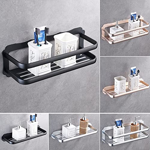 Estantes de baño exquisitos Caddy de ducha Estante de baño de aluminio negro, cesta de ducha, estante de almacenamiento para champú de baño, accesorios de baño Estante de almacenamiento para baño (Col