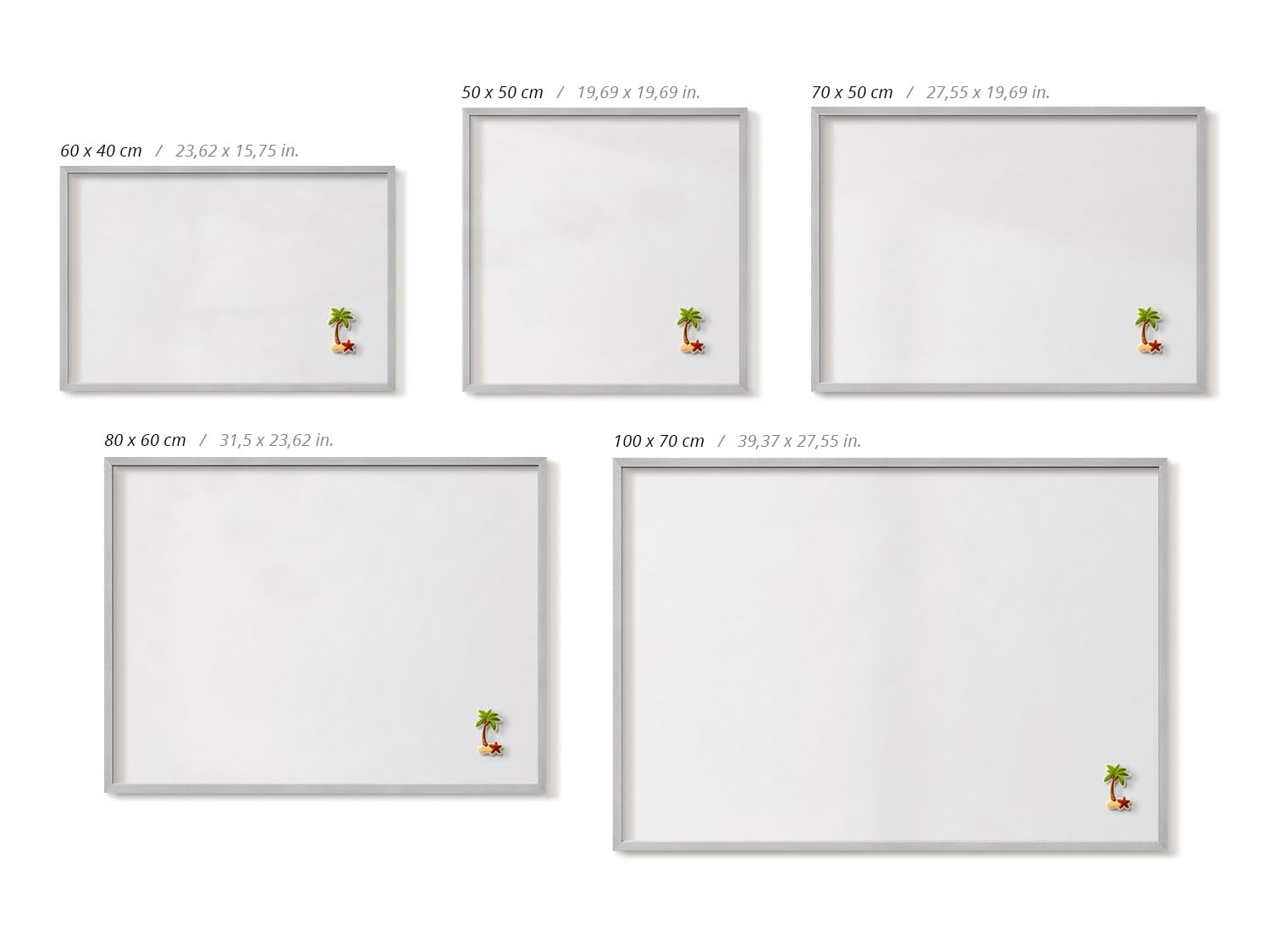 Tulup Bacheca Magnetica 100x70 cm – Design Minimal & Moderno – Decorazione da Parete – Accessorio d’Arredo per Interni – Scrivania Creativa – Mood Board –Farbe: weiß