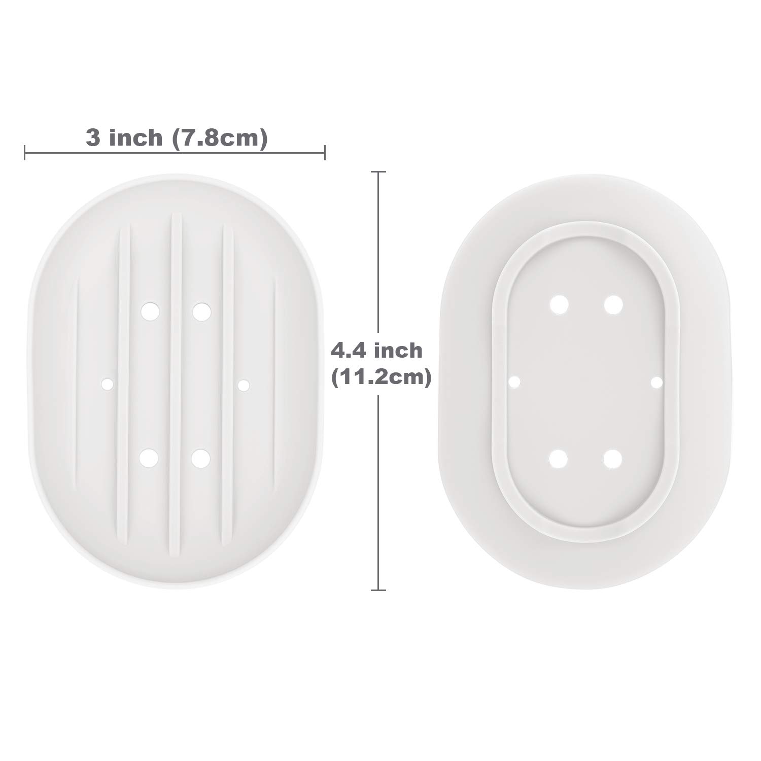 Jabonera De Silicona 3 Piezas Con Drenaje - Antideslizante, Secado Rápido Para Baño O Ducha