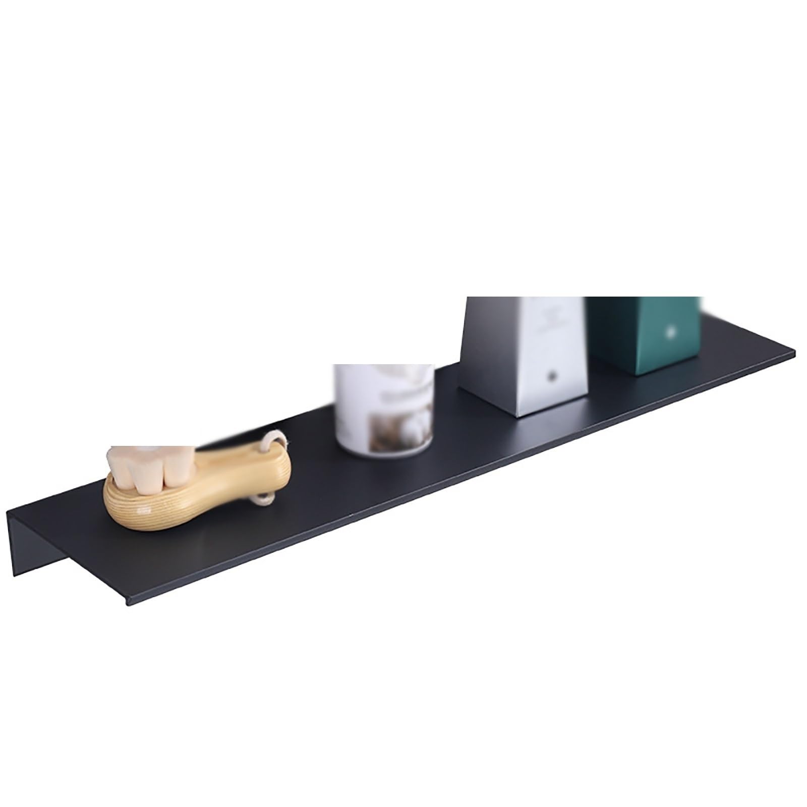 SVFOEBJM Self Adhesive Metal Display Shelf Small Floating for Collection, Aluminum Bathroom Shelf Wall Mounted Unit, Wall Mounted(40cm/15.7in)