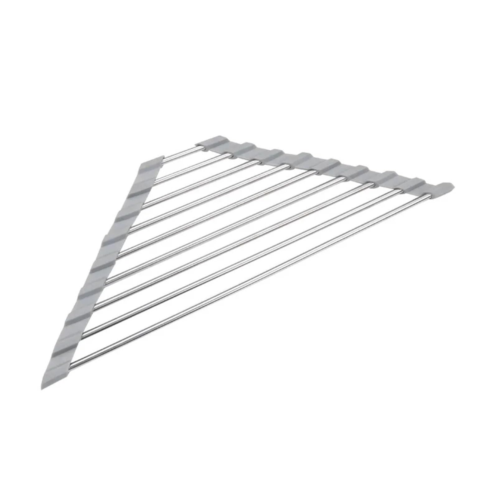 RRYPBOVG Triangular Drain Rack Triangular Stainless Steel Sink Drying Rack Roll Up Dish Drainer Space Saving Corner Drainage Rack