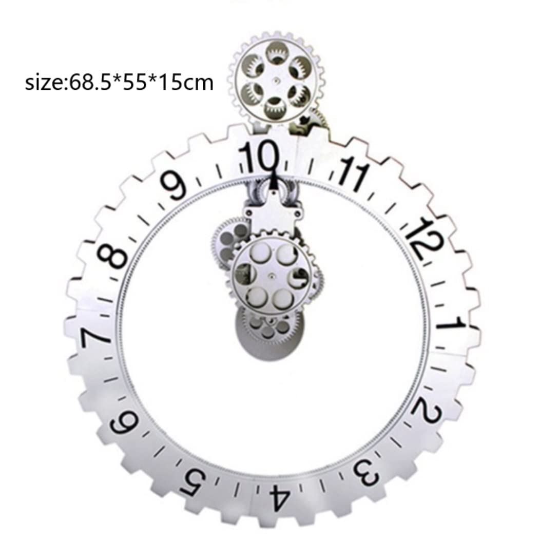 Wanduhren Für Schlafzimmer Silent Moving Gear Wanduhr Büro Moderne Nicht Tickende Uhr Für Wohnzimmer Zuhause Dekorativ Küche Büro Haus(Black)