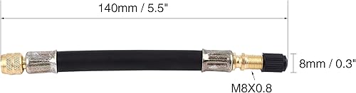 Miniatura 4 de X AUTOHAUX Adaptador de válvula de neumático de extensión flexible de 5.512 in para camión autobús RV coche