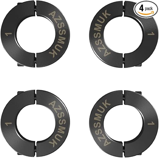 AZSSMUK 1" Bore Double Split Shaft Collar Black Oxide Set Screw Style (4 PCS)