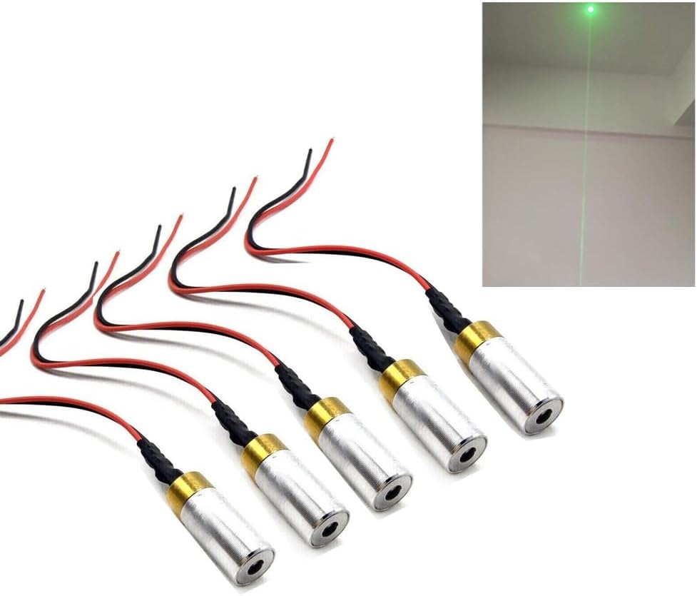 5pcs Industrial Lab 532nm Green Focus Dot Light Laser Diode Module 3-5V Driver