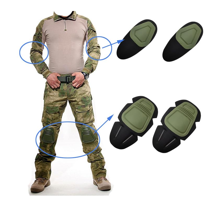 Outdoor Hunting Shooting Battle Dress Uniform Tactical Combat Clothing Camouflage US Uniform Accessory Kneepad Elbow Pads for BDU - Grey