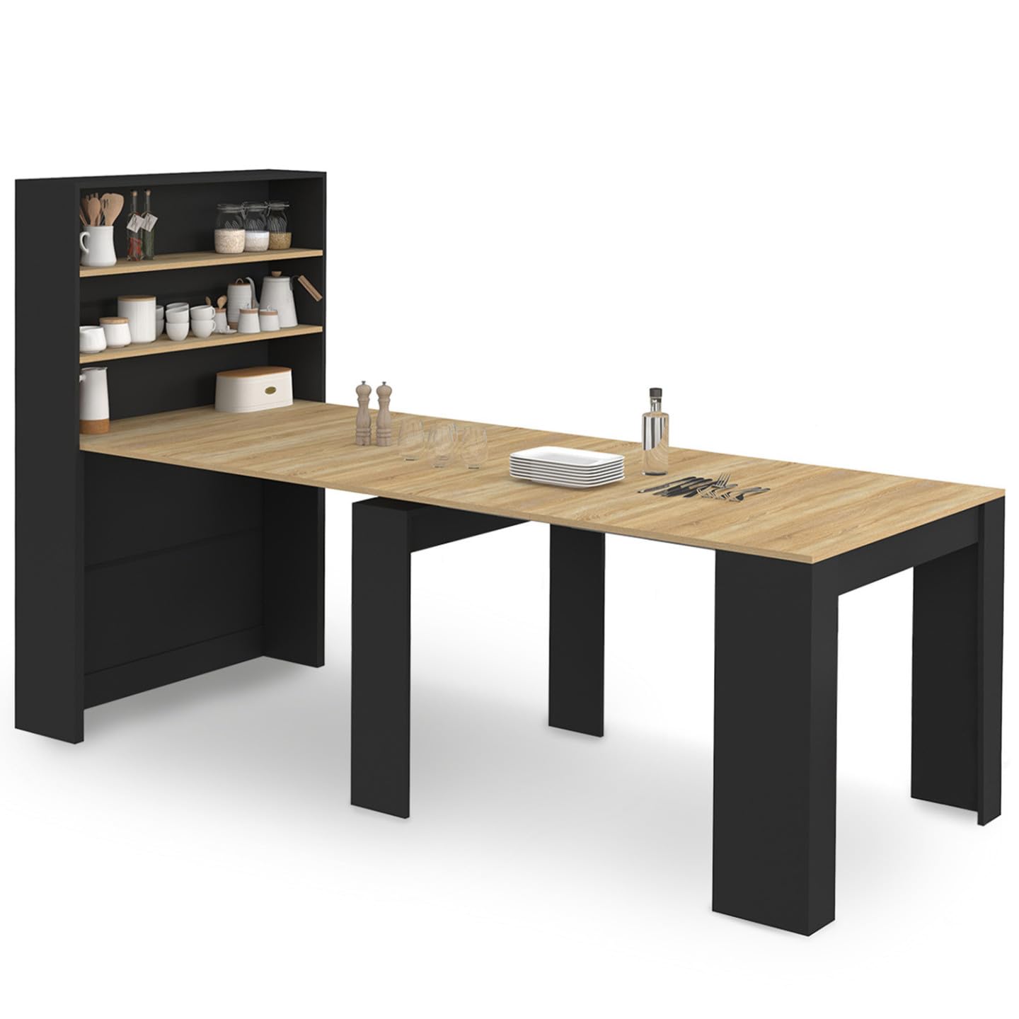 IDMarket - Table Buffet Haut Extensible Orlando 8 Personnes 235 cm