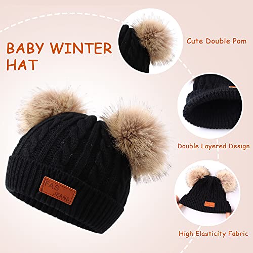 Image of Yuoahcn Kids Winter Beanie Hat Scarf Gloves Set Knit Warm Toddler Winter Cap Gloves Neck Warmer for Boys Girls 1-8 Year