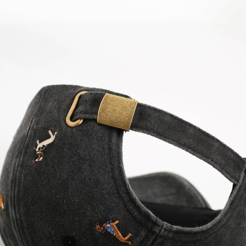 Dachshund Embroidered Baseball, Cap Adjustable Washed Cotton Hat for Dog Lovers, Unisex Sun Hat