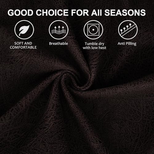 Image of ANARACHON Recliner Chair Covers Leather Look, 4 Pieces Recliner Covers Non Slip, Soft Slipcovers for Large Recliners, Furniture Protector Washable for Pets (1 Seater, 05 Chocolate)