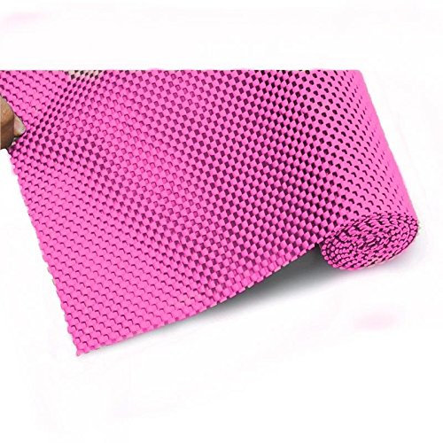 Beautiful Multipurpose Anti-Slip Mat - for Fridge, Bathroom, Kitchen, Drawer, Shelf Liner,(1 Piece)(Material: PVC, Size 45cmsX200cms, Colour : Pink)