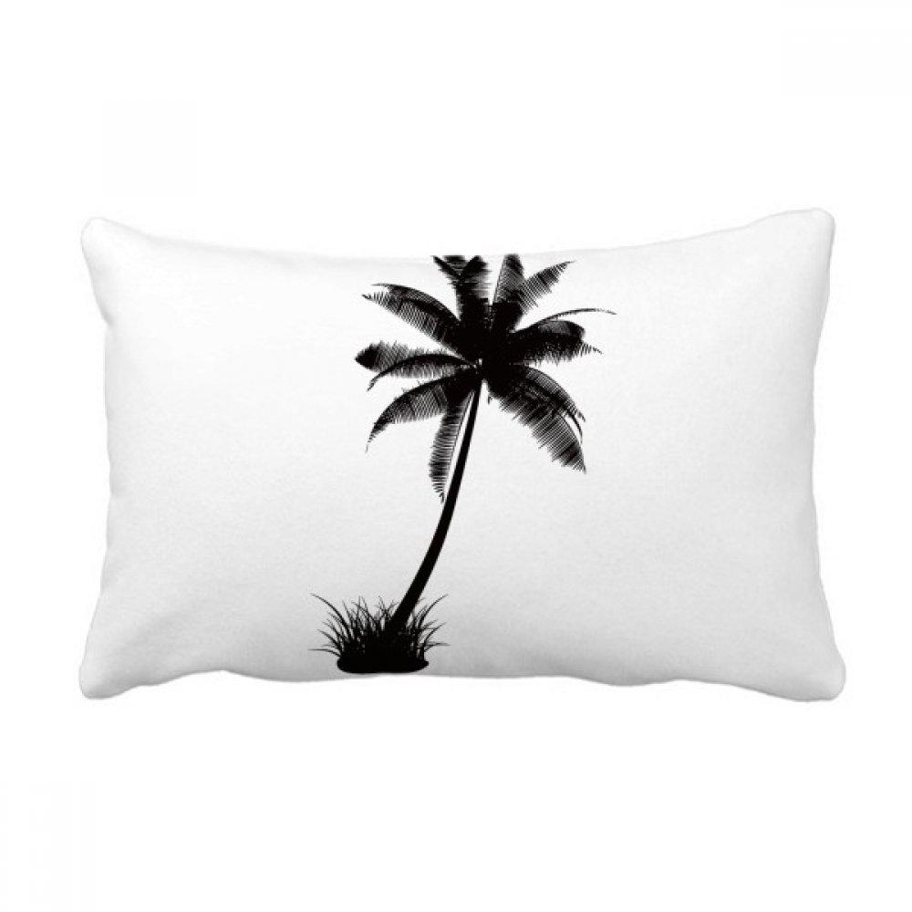 Coussin oreiller lombaire silhouette cocotier noir déco salon