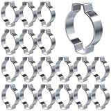 Lumonic I 20x 2-Ohr-Schelle 23-27mm I Stahl Verzinkt I Zweiohrschelle I Schlauchschelle I für Druckluft, Rohrsysteme, Garten, KFZ