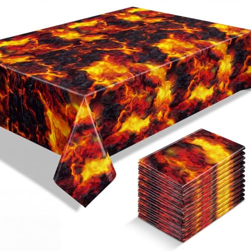 Image of Tiamon Lava Tablecloth, Fire Flame Tablecloth Decoration, 54 inch x 108 inch,12 Pcs