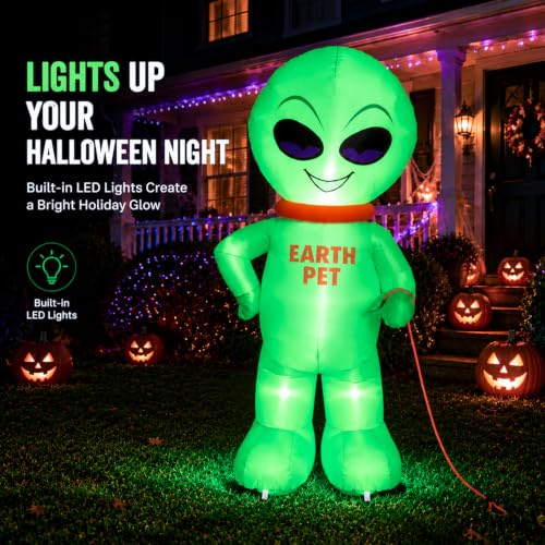 6' Beinhome Halloween LED Inflatable Alien Earth Pet $13.49 + Free Shipping w/ Prime or on $35+ + 50% Off Code B18TSL8F Prime - image 3