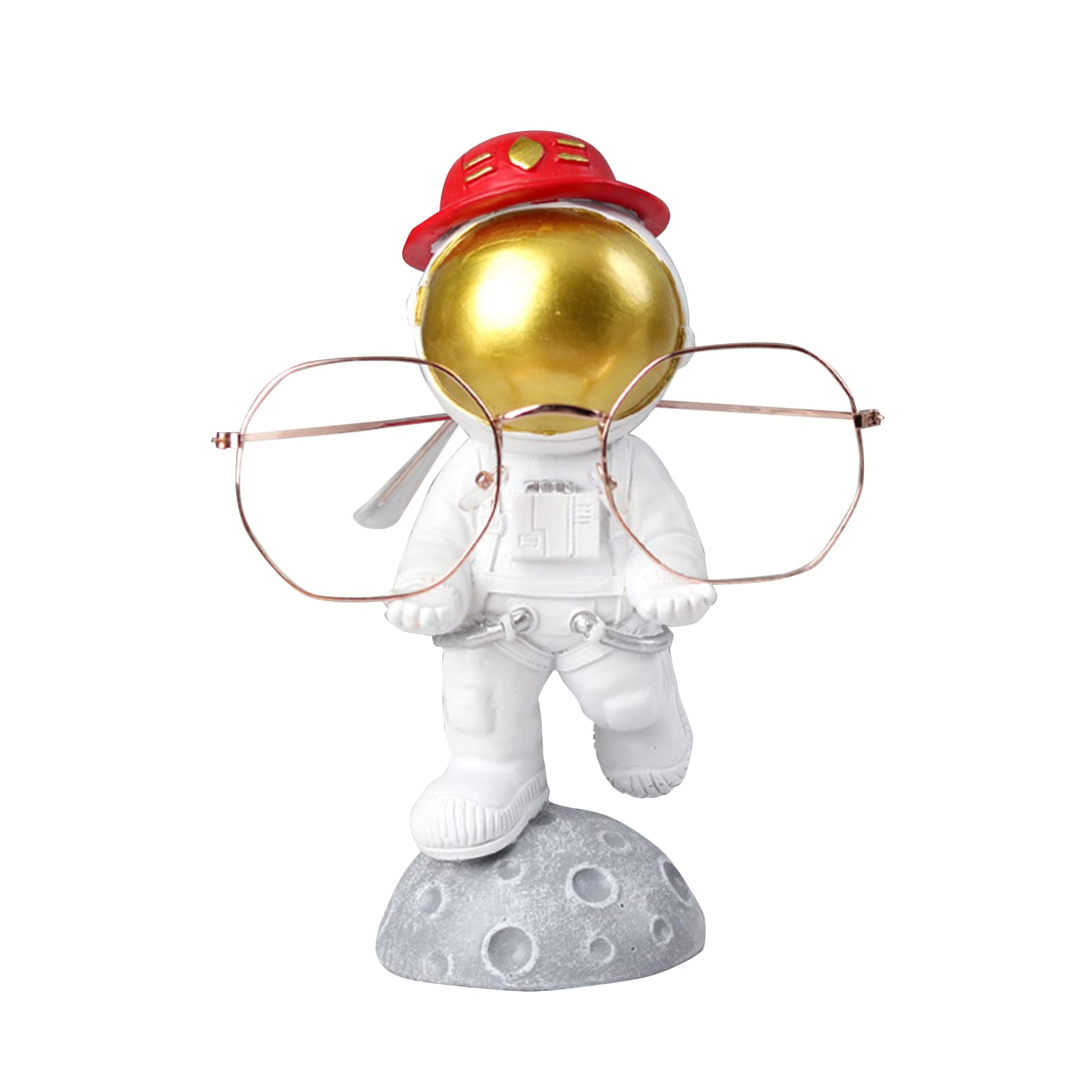 Tanant Fun Eyeglass Holder Display Stands Sunglasses Rack Astronaut Figurine Glasses Holder Eyeglasses Display Stand Outer Space Room Decoration For Home Living Room Desktop