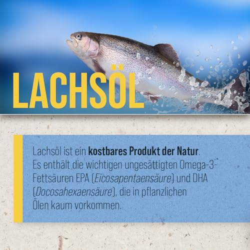 Premium Lachsöl für Hunde & Pferde| Omega 3-6-9 | Atlantischer Lachs aus Norwegen | 1 Liter | Sanct Bernhard tierlieb