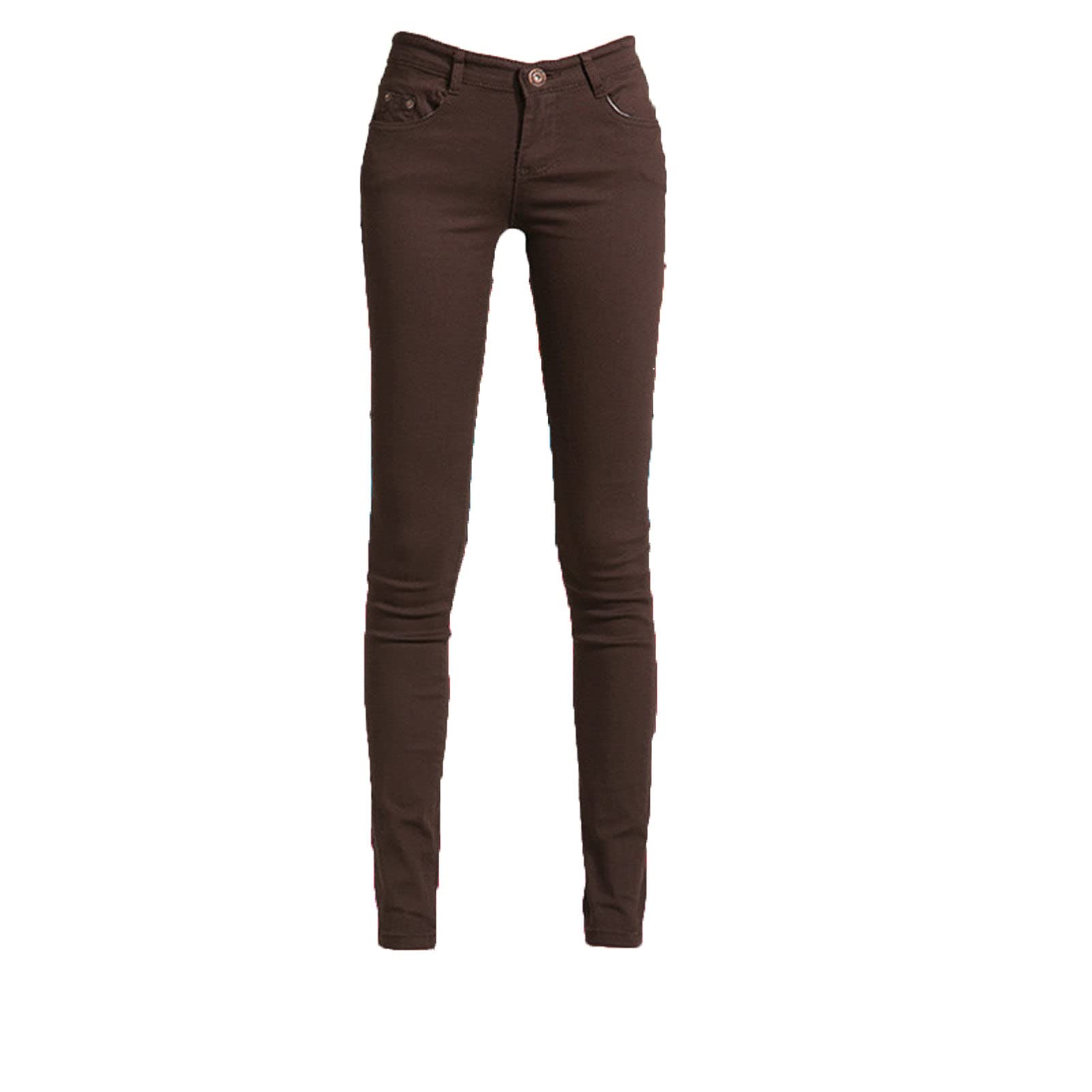 Mid Rise Skinny Jeans for Women Classic Stretch Slim Fit Denim Pants Casual Colored Slimming Tapered Jean (Brown,31)