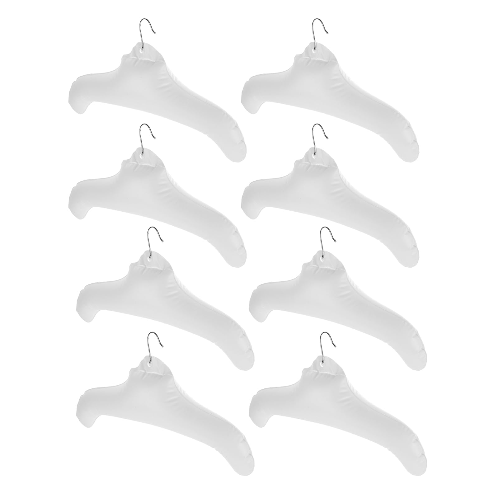 Veemoon Set 8 Grucce Gonfiabili in Pvc Bianche da Viaggio e Casa, Appendiabiti Portatili Salvaspazio per Vestiti, Camicie e Costumi, Organizer Multifunzionale e Leggero per Armadio