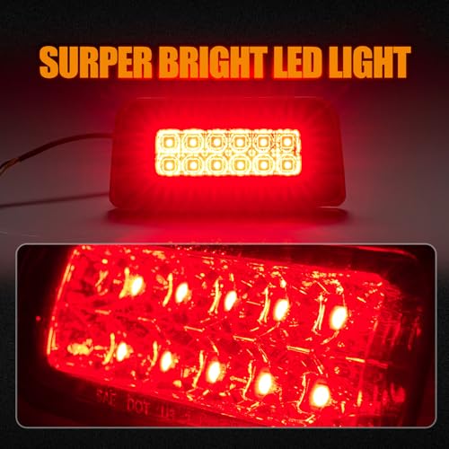 Image of Third 3rd Brake Light LED for 1994-2003 Chevy S10 /GMC Sonoma Standard /Regular /Crew Cab, High Mount Rear Brake Lights Assembly, Waterproof Center Cab Lamp Stop Light (Not for Extended Cab)