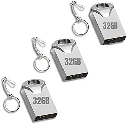 kit Com 3 Mini Pen drive de 32gb Com Chaveiro Para Musicas, Fotos Videos
