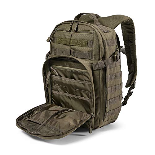 Image of 5.11 Tactical Backpack - Rush 12 2.0 - Military Molle Pack, CCW with Multiple Compartments, 24 Liter, Small, Style 56561, Ranger Green