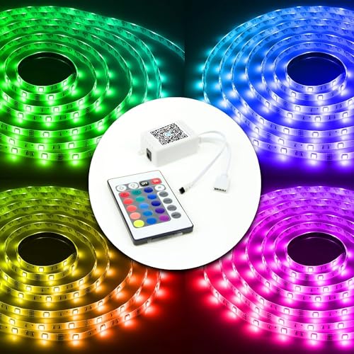 DAYBETTER Updated Bluetooth Remote Control for RGB LED Light Strips, 2 Ports 24 Key 4 Pin Output Dimmable LED Strip Lights Voltage DC 12V(Without Power Adapter) - Image 4