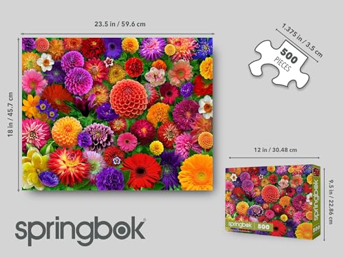 Rompecabezas de flores Springbok Blooming Every Daisy de 500 piezas para adultos | Rompecabezas floral con piezas únicas, fabricado en EE.UU., materiales ecológicos, incluye póster miniatura 4