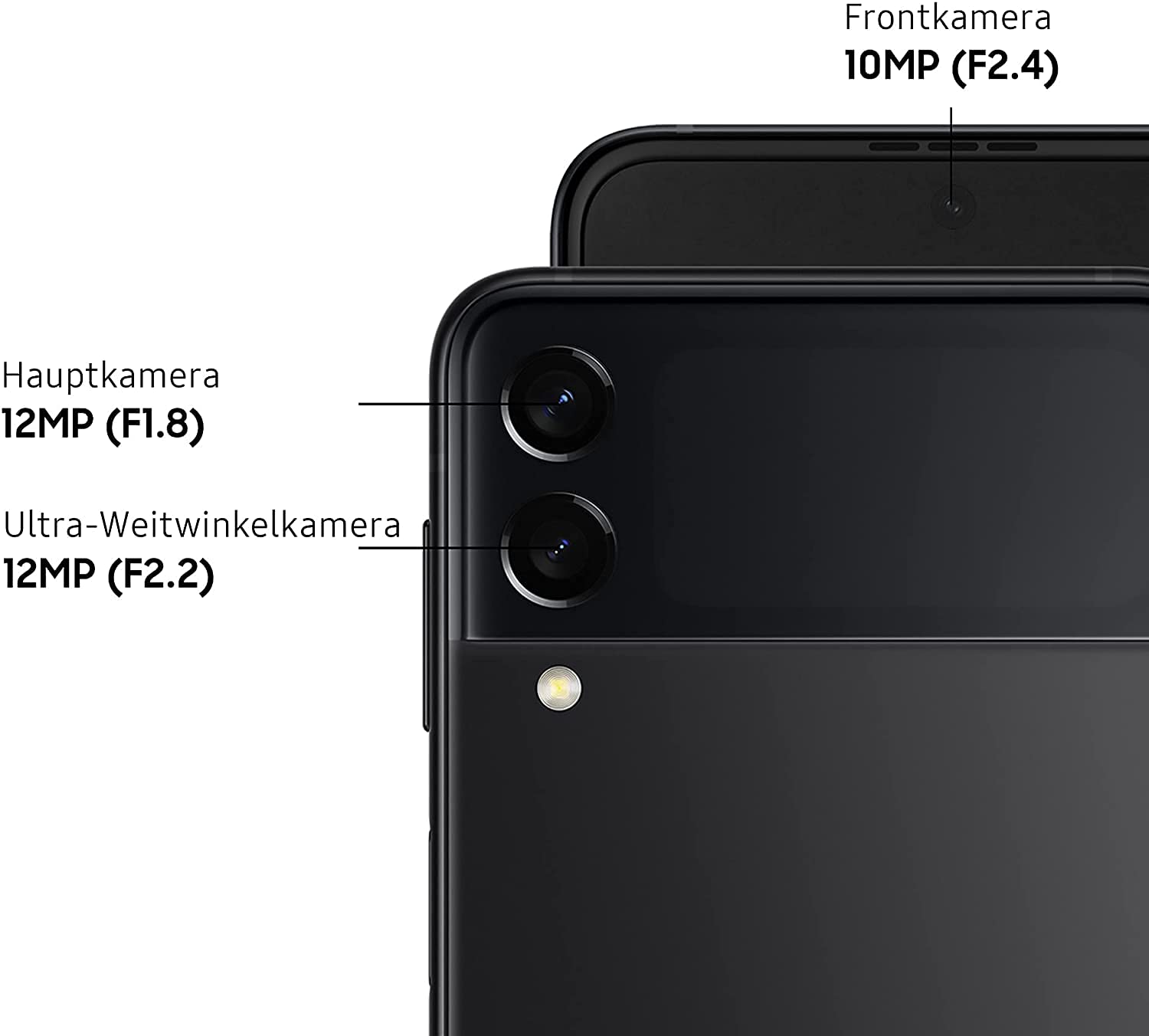 Samsung Galaxy Z Flip3 5G (17.03 cm), teléfono móvil plegable, pantalla frontal grande de 1.9 pulgadas, almacenamiento interno de 128 GB, 8 GB de RAM, negro fantasma, con garantía del fabricante de 36