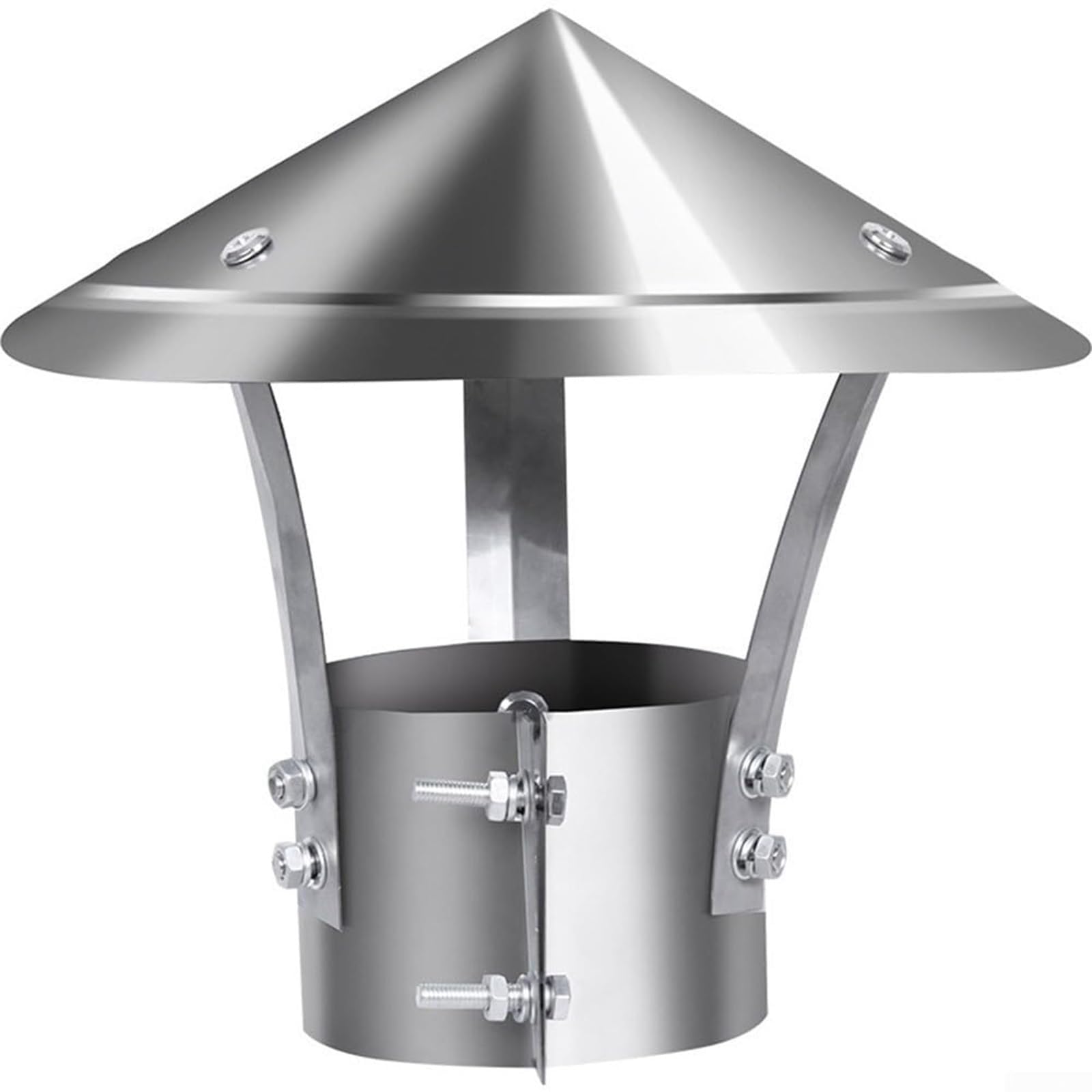 Inless - Tapa de chimenea de acero de 200 mm / 7.9in, cubierta de lluvia, campana de ventilación, tubo de escape, protector de tubo de humo, salida de aire fresco al aire libre, cubierta de chimenea