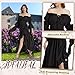 JDFAIJEAL Schwarzes Vintage Gothik Off-Shoulder Kleid für Damen, Viktorianische Rüschenärmel Irreguläres Saum Elegantes Midikleid (Schwarz, L)