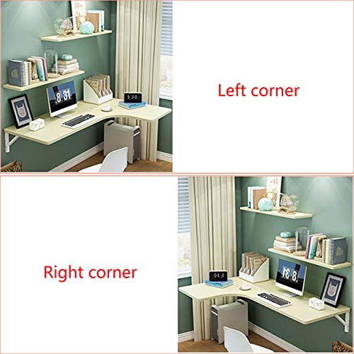 Bureau mural pliant érable 80x60 cm table rabattable gain de place compacte - 4