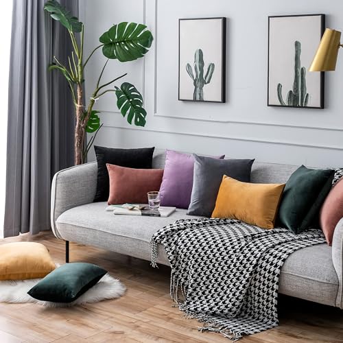 Image of 2 Pcs Reversible Velvet Pillow Covers Throw Pillow Case Soft Cozy Velvet Rectangle Home Decorative Throw Cushion Covers for Couch and Bed, Sofa (16x24 inch, Grey)