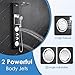 ROVOGO Shower Panel Tower System with Shelf, Adjustable Shower Arm, Rainfall Shower Head, Body Jets and Handheld, Thickened Shower Column with Safe Round Corners, Black Panel with Chrome Fixtures