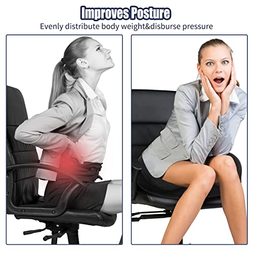 Saheyer Seat Cushion For Tailbone Pain Relief, Donut Pillow For Sciatica Nerve Pain Relief, Hemorrhoid Pillow Butt Pillow For Office Chair Car Long Sitting Comfort（Black） #TOP2