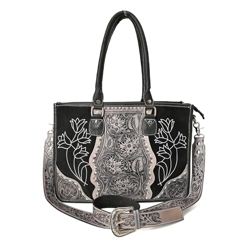 Bolso Tote de Cuero Western Cowhide con Correa Ajustable miniatura 1