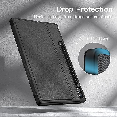 Image of JETech Case for Samsung Galaxy Tab S10 Plus /Tab S9 Plus 12.4-Inch with S Pen Holder, Slim Folio Stand Protective Tablet Cover, Multi-Angle Viewing (Black)