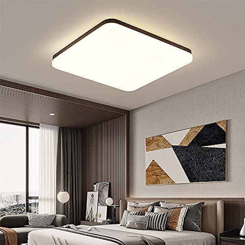 Plafonnier LED plat en noyer pour illuminer les plafonds bas