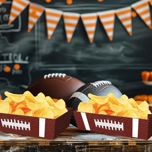 50 Pcs Football Party Decorations, Disposable Food Tray for Super Bowl, Snack Trays, Large Serving Boats for Birthday, Tailgate & Sports Theme Events – 2 Designs - Image 7
