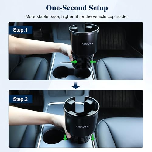 Car Cup Holder Expander, Cup Holder Expander for Car with Stretchable Rubber Base, Large Cup Holder Adapter Compatible with Yeti, Hydro Flask, Nalgene, Stanley, Owala, Bottles in 2.8”-4.13”, 1 Pack - Image 4