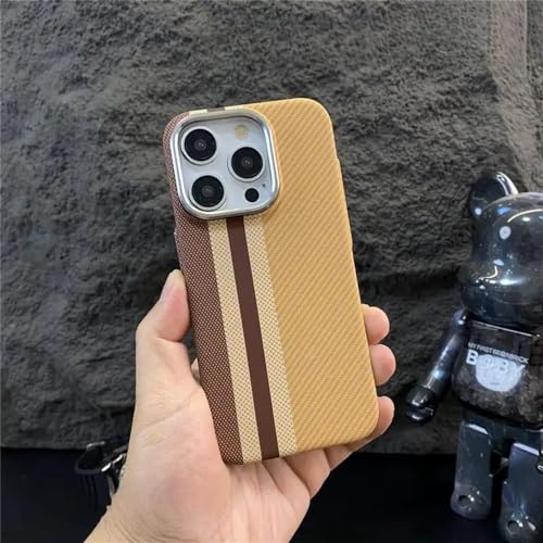 Coque en fibre de carbone iPhone 15 Pro jaune finition haut de gamme