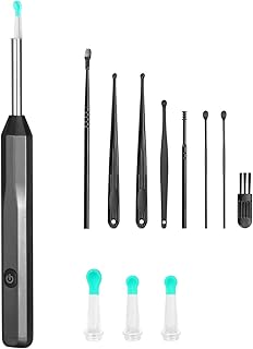 HŌM Wireless Ear Wax Removal Kit - Complete Ear Cleaning Kit with HD Camera, 360-Degree View & 4 Interchangeable Silicone Tips - Rechargeable Ear Wax Removal Tool with App Connectivity