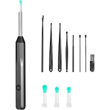 HOM Wireless Ear Wax Removal Kit - Complete Ear Cleaning Kit with HD Camera, 360-Degree View & 4 Interchangeable Silicone Tips - Rechargeable Ear Wax Removal Tool with App Connectivity