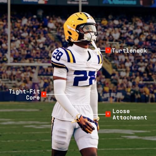 KUTFTBL Short Sleeve Turtleneck Compression Shirt with Loose Attachment Around Waist - White, XL Adult - 3