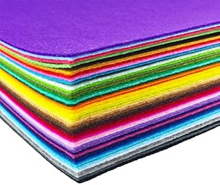 flic-flac 44PCS Assorted Color Felt Fabric Sheets Patchwork Sewing DIY Craft 1mm Thick (30 x 30 cm).