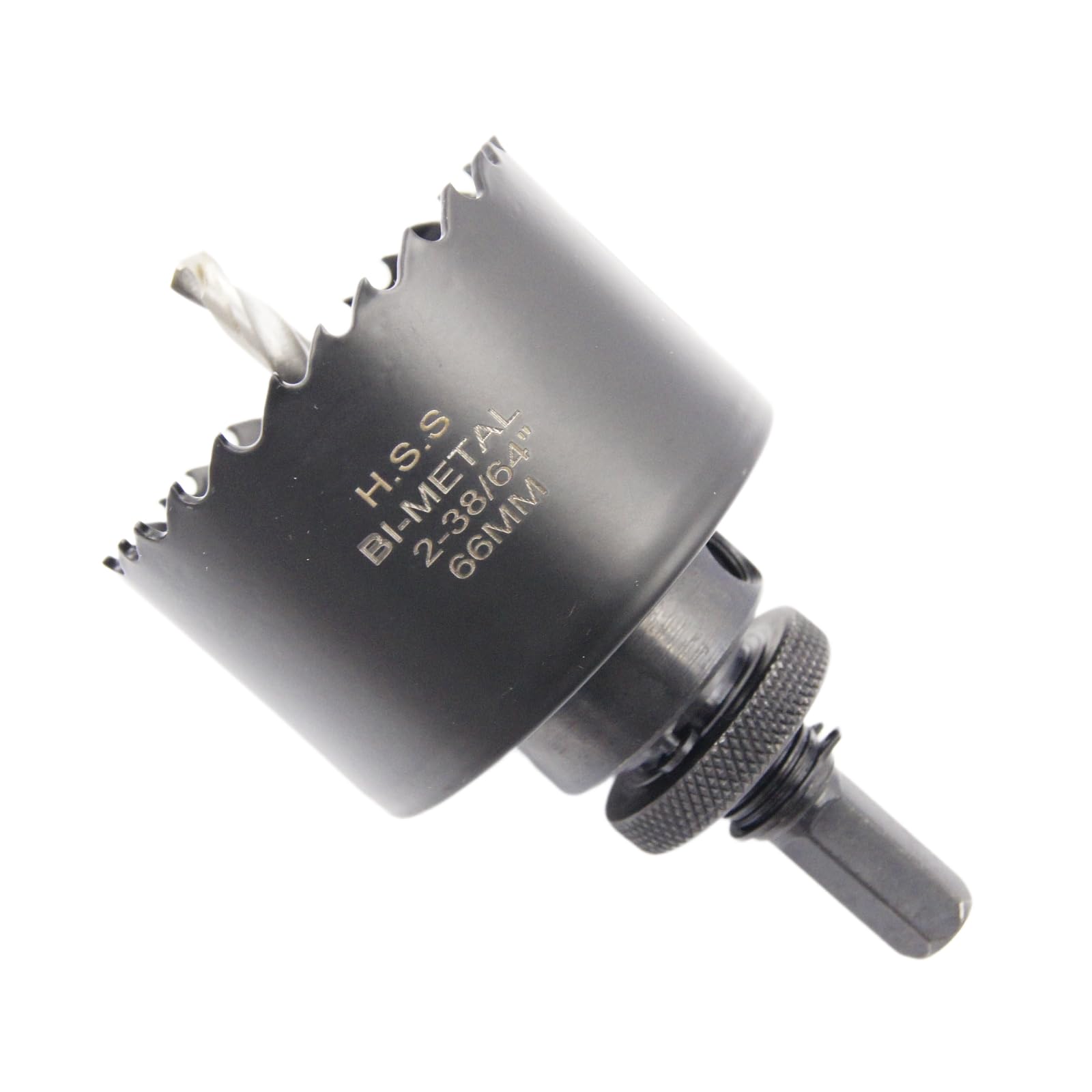 2.6 inch Hole Saw, LAIWEI 66mm Hole Cutter with A2 Heavy Duty Mandrel, 4341 Drill Bit,Cutting depth 38mm,For drilling holes in wood, aluminium profiles, PVC and metal pipes(2-38/64") — image 1