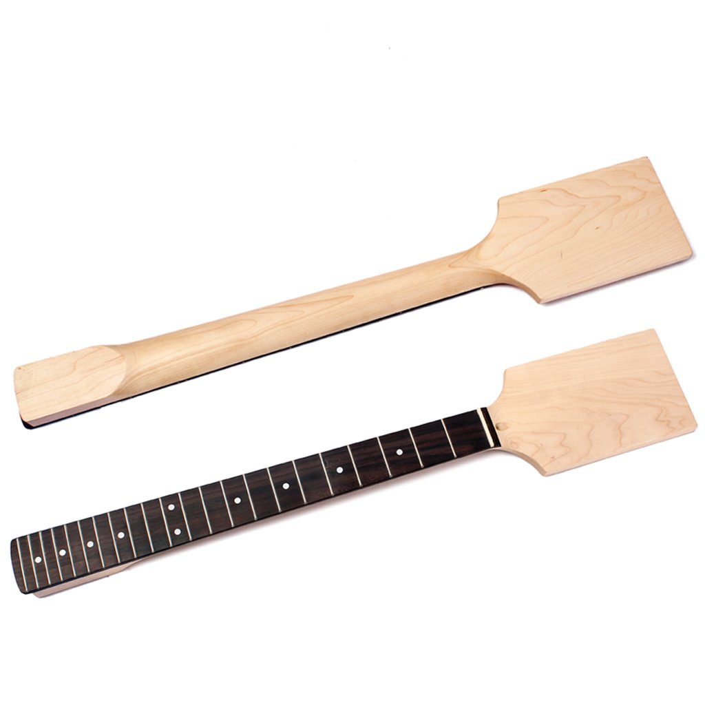 RuiJOTWAT Unfinished Guitar Neck Maple Paddle Headstock 22 Fret For Electric Guitar Neck Replacement White Dot