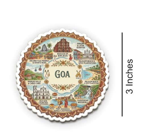 Image of Goa Textured Finish Acrylic Fridge Magnet - UV Texture Printed, Stylish Multicolor Magnet for Fridge,Wardrobe & Metal Surfaces, Pack of 1 (Goa 2)
